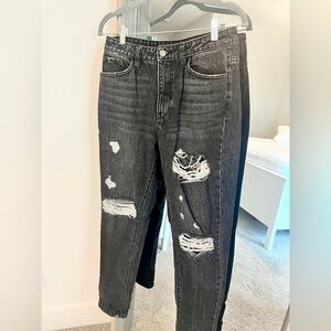 Distressed Black Jeans